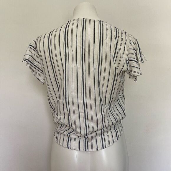 Sim & Sam stripe button front flutter top - Picture 6 of 8